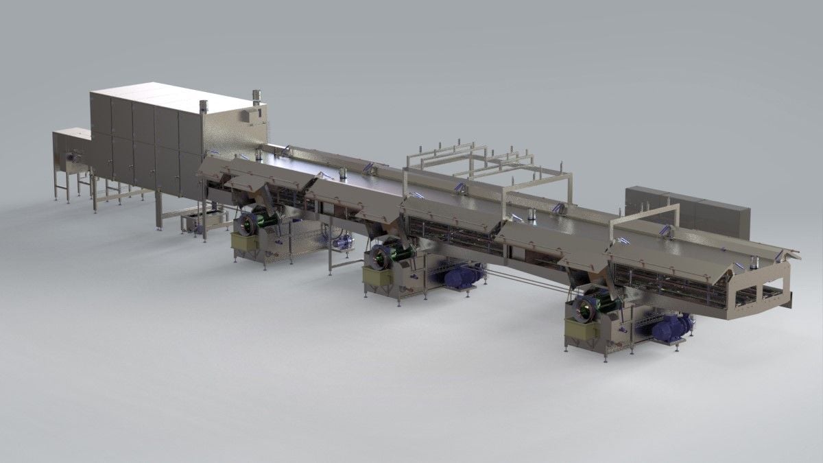 Korkean kapasiteetin laatikonpesulinja